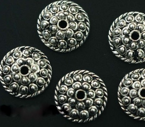 Bumpy bali style silver bead cap